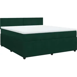 vidaXL Boxspringbett 180 x 200 cm Dunkelgrün