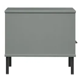 vidaXL Nachttisch OSLO mit Metallbeinen Grau Massivholz Kiefer