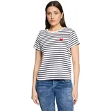Cartoon Kurzarm-Shirt Weiß/Dunkelblau 38