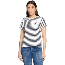 Cartoon Kurzarm-Shirt Weiß/Dunkelblau 38