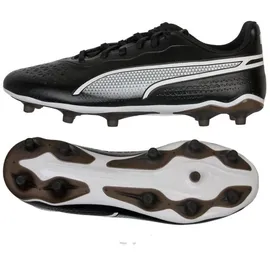 Puma King Match FG/AG Soccer Shoe, Black White, 43 EU