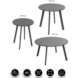 Dehner Kaffeetisch Lian Ø 70 x 40 cm Dunkelgrau