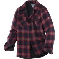Terrax Workwear Langarmhemd Thermohemd Blau/Rot 4XL