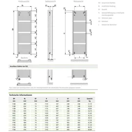 Kermi Designheizkörper 1188 x 784 mm 1500 W weiß WRX links