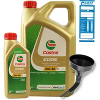 6 Liter CASTROL Edge Motoröl LL 5W-30 Longlife Titanium 5W 30 VW + Trichter