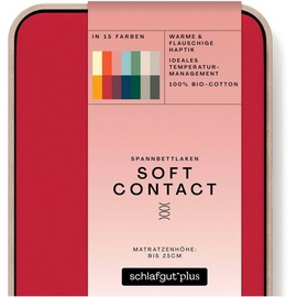 SCHLAFGUT Soft Contact 90 x 190 - 100 x 200 cm red deep