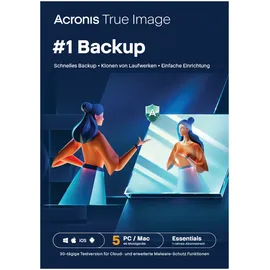Acronis True Image Essentials ESD 5 Geräte 1 Jahr DE Win Mac Android iOS