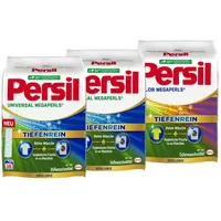 Persil Color Megaperls (16 Waschladungen), Colorwaschmittel & 2x Persil Universal Megaperls (16 Waschladungen), Vollwaschmittel hygienische Frische für die Maschine, 20 °C bis 95 °C