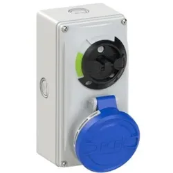 PCE 6124-9k CEE-Steckdose abschaltbar kompakt 32A 4p 9h IP44/IP54 Knock Out 61249k