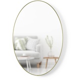 Umbra Hubba Wandspiegel - Ovaler Spiegel und Wanddeko für Diele, Badezimmer, Wohnzimmer und Mehr, 61x91cm, Messing
