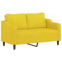 vidaXL 2-Sitzer-Sofa Hellgelb 140 cm Stoff