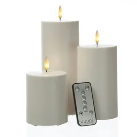 uYuni LED Kerzenset Thea 3 Größen weiß