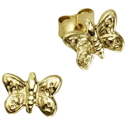 Zeeme for Kids Ohrringe Gold 333 Schmetterlinge