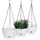 Relaxdays Blumenampel mit Wasserspeicher, Set, 3 Größen, Selbstbewässerung, außen & innen, hängender Blumentopf, weiß