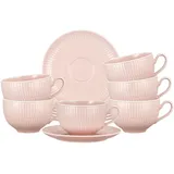 SELTMANN WEIDEN Amina Milchkaffeetasse mit Untertassen 350 ml 6er Set Rosé