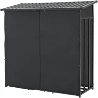 casa.pro Brennholzregal Yakutat Metall 185 x 70 x 180 cm Schwarz