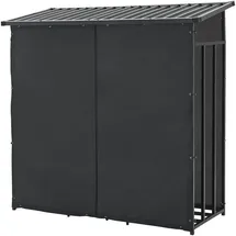 casa.pro Brennholzregal Yakutat Metall 185 x 70 x 180 cm Schwarz