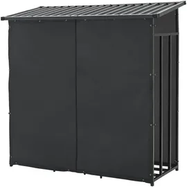 casa.pro Brennholzregal Yakutat Metall 185 x 70 x 180 cm Schwarz