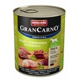 Animonda GranCarno Original Adult 6 x 800 g - Rind + Kaninchen mit Kräutern