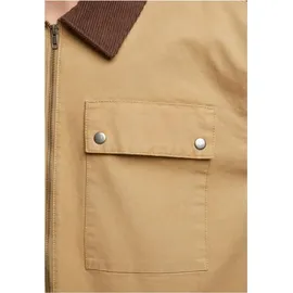 URBAN CLASSICS Übergangsjacke Damen Ladies Workwear Cropped Baumwolle Jacket beige M - Beige - M