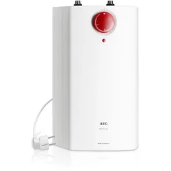 Kleinspeicher AEG HAUSTECHNIK "Huz 5 ÖKO DropStop, Untertischboiler 5 Liter", weiß, B:26,3cm H:44,3cm T:24,2cm, Speichererhitzer, Niederdruck, mit Thermostop, mit Stecker
