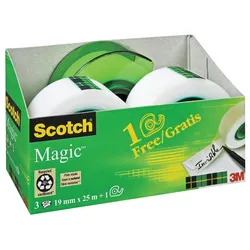 Scotch Handabroller Magic +3 Rollen 19mmx25m grün