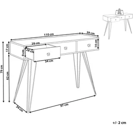 Beliani MALSALA Konsolentisch 120x40x75 Dunkelbraun
