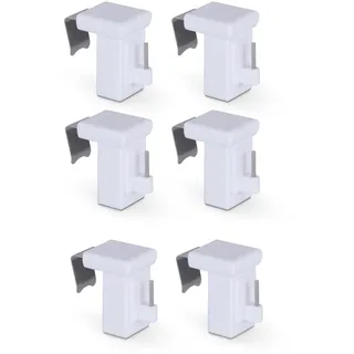 BestLivings Klemmträger 6er Pack - für Vitragestangen - Fensterrahmen 10-27mm - Klemmfix Ersatzträger - ohne Bohren, Schrauben, Kleben, einfache Montage