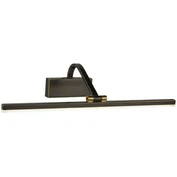 Licht-Erlebnisse LED Bilderleuchte CHELSEA Schwarz-Gold Antik Baustahl 1x14W LE91542