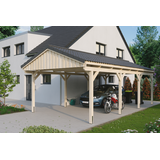 SKANHOLZ Skan Holz Carport Fichtelberg 423 cm x 808 cm Dachlattung Natur