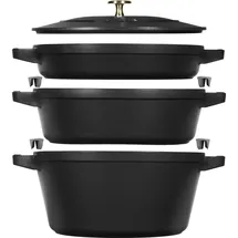 Staub Cocotte Kochtopfset 3-tlg. schwarz