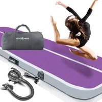 Vendomnia Track 1 2 3 4 aufblasbar, mit Pumpe, Air Turnmatte, Tumbling Gymnastikmatte, - Richlavender-Grey