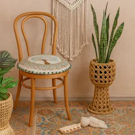 Marrakesch Orient & Mediterran Interior Guansha Rundes Stuhlkissen 40 x 6 cm Braun