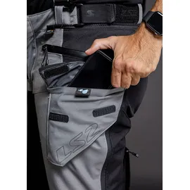 LS2 Apollo wasserdichte Motorrad Textilhose, schwarz-grau, Größe L