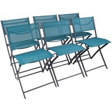 VCM Ambia Garden Gartenstuhl-Set, Türkis, Textil, 79x45x46 cm klappbar, UV-beständig, regenabweisend, abwischbar, Gartenmöbel, Gartenstühle, Gartenklappstühle