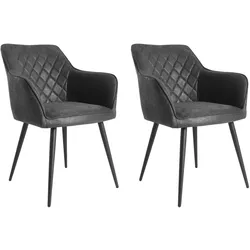 Eglo 2er-Set Stühle »Masantol« - 63x58x83cm - schwarz - Kunstleder / Polyester / Schaumstoff