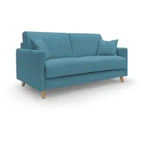 divani.store Edgar Schlafsofa, Aus Wasserfestem Felis Stoff T03 180 cm, (mat. 140x197) Hellblau,