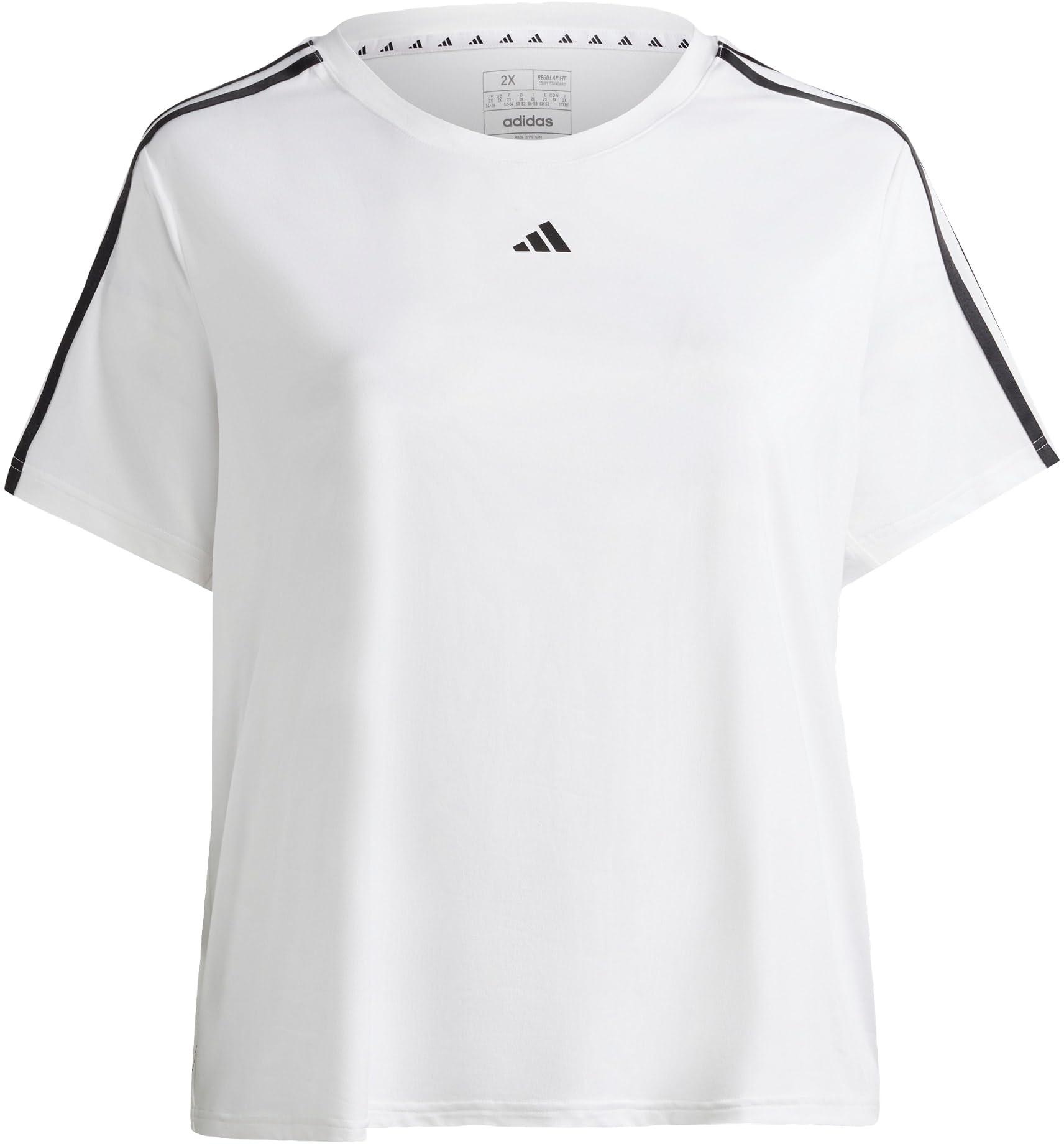 Adidas Damen T-Shirt Aeroready Train Essentials 3-Streifen (Übergröße) (kurzärmelig)