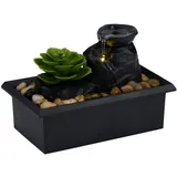 Arti Casa Zimmerbrunnen - Wasserornament mit Batteriebetrieb - Inkl. LED-Beleuchtung - Zimmer deko - 10,5x17,5x12 cm