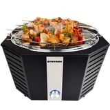 Syntrox Germany Holzkohlegrill Molami aus Edelstahl, Tischgrill, Elektrogrill, Inklusive Tragetasche, Batteriebetrieben, Grill für 6 Personen, Spülmaschinengeeignet (Schwarz)