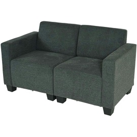 Mendler Modular 2-Sitzer Sofa Couch Lyon, Stoff/Textil ~ anthrazit-grau