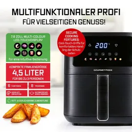 GOURMETmaxx Heißluftfritteuse 4,5 l schwarz