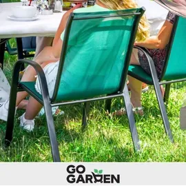 gogarden Metall Gartenstühle Gartensessel 55 x 80 x 89 cm grün 6 St.