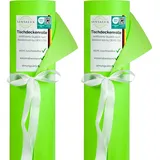 Sensalux Vlies Tischdeckenrolle 2er Set 1,18 x 25 m Apfelgrün, 80 g/m2, abwaschbar, wasserabweisend, stoffähnliche Tischdecke Rolle, Oeko-TEX, Party, Catering, Gastro