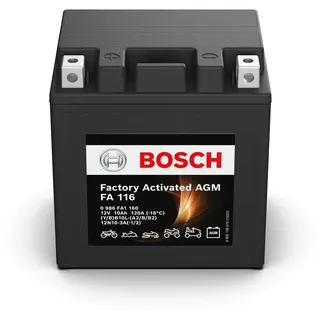 Bosch Motorradbatterie BOSCH 0 986 FA1 160 AGM 12V 10Ah 120A FA116