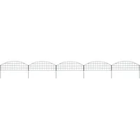 vidaXL Gartenzaun Set Konvex Teichzaun Schutzzaun Gitterzaun Steckzaun Zaun-Set Garten Zaun niedrig Poolzaun Metallzaun Stahlzaun 77,3x26 cm Grün