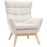 miliboo Sessel BRODY Polyester/Schaumstoff 70 x 70 x 70 cm Beige