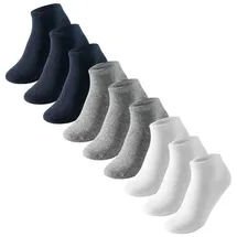 SCHIESSER Füßlinge 9er Pack Grau/Schwarz/Weiß 39-42
