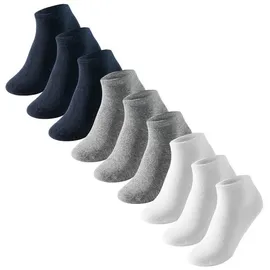 SCHIESSER Füßlinge 9er Pack Grau/Schwarz/Weiß 39-42