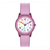 Cander Berlin MNA 0130 F Kinderarmbanduhr Klett Armbanduhr Kinder Mädchen 3 ATM wasserdicht Lernuhr analog pink